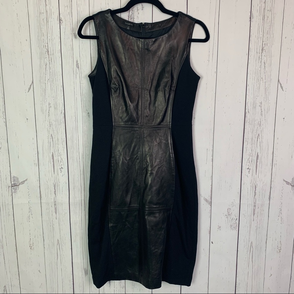 Talbots | black leather dress
